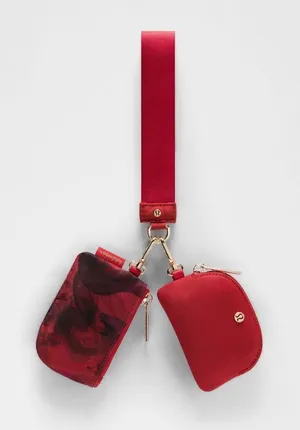 NWT Lululemon Lunar New Year Dual Pouch Wristlet - Lunar Plumes Mini Red Multi thumbnail 1
