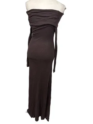 By Malene Birger Jytte Off The Shoulder Dress in Brown XSmall Womens Maxi Gown M thumbnail 8