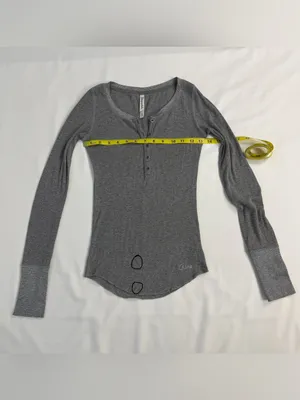 Aeropostale Ribbed Henley Long Sleeve Top, Size: X-Small thumbnail 5