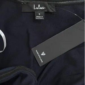 Lulus How Much I Care Midnight Blue Off-the-Shoulder Midi Dress size S NWT thumbnail 7