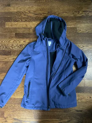 Blue Rain Jacket With Hood thumbnail 1