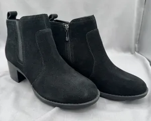 NWT Easy Spirit Segazer Women's Zip Up Short Boot Black Suede US 7.5 Wide thumbnail 1