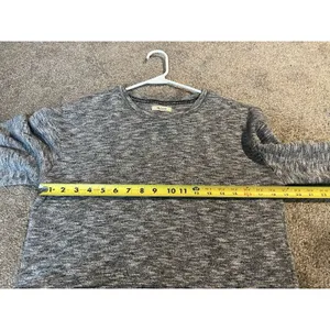 Madewell crewneck sweatshirt gray marled slub knit balloon sleeves‎ cropped M thumbnail 6