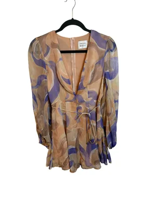 Hello Molly Purple and Tan Star Player Mini Dress thumbnail 2