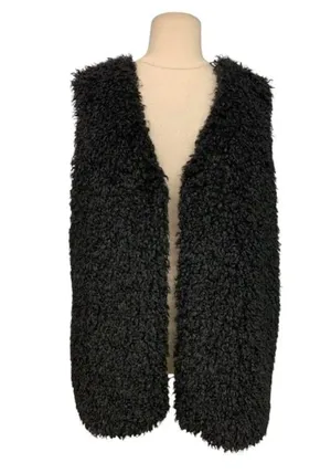 Tierra & Sky Sherpa black Long Vest Plus Size Woman 2XL thumbnail 1