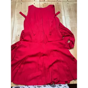 Vintage Maurices Red Jacquard Dress with Matching Cardigan Set‎ Size 9/10 thumbnail 6