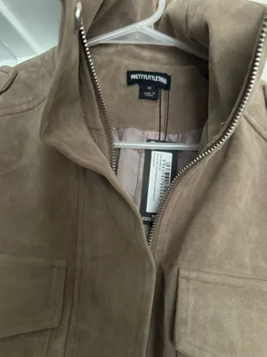 Pretty Little Thing Funnel neck faux suede jacket thumbnail 3
