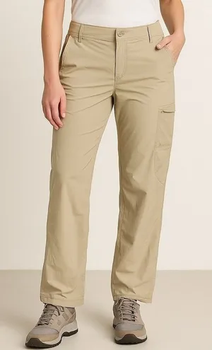 Columbia Omni-Shade Hiking‎ Pants Roll Tab Women's 10 Beige Nylon UPF Zip Pocket thumbnail 1