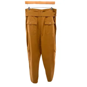 Anthropologie Jessy‎ B Cedar Brown Paperbag Waist Cargo Pants Large NWT Casual thumbnail 5