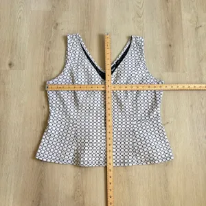 Anthropologie Maeve EUC Women's Black White Textured Astoria Peplum Top Size XL thumbnail 7