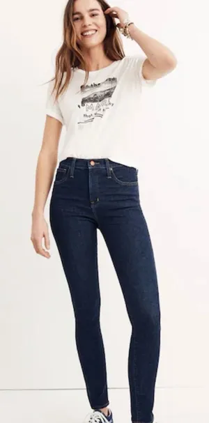 Madewell Dark Blue Straight Leg Jeans thumbnail 1
