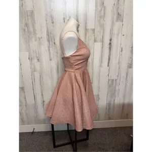 Ever Pretty Rose Gold Glitter Skater Dress Size MEDIUM Sparkly Fit & Flare Party thumbnail 2