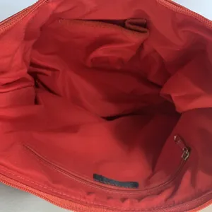 Iris Tyler Leather Layered Ruffles Red Shoulder Purse Bag Zip thumbnail 3