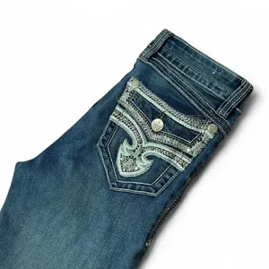 Rebel Soul Skinny Jeans Embellished Pockets‎ Dark Wash Denim thumbnail 2