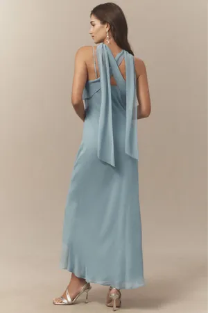 Anthropologie Scarf Detail Slip Maxi Dress thumbnail 2