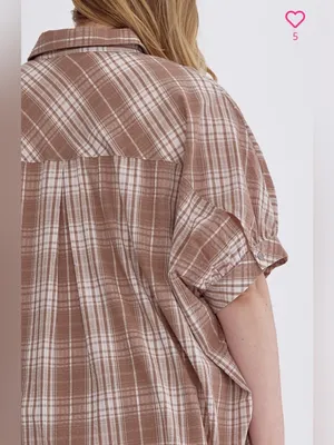 New!Entro Boutique Plaid collared button half sleeve mini dress Size 2X thumbnail 8