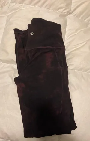 Lululemon Align High Rise Diamond Dye Cassis Black with pockets 25” thumbnail 3