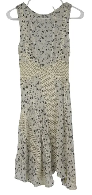 Floreat Anthropologie Windswept Floral Crochet Boho Dress‎ Viscose Size XS thumbnail 1