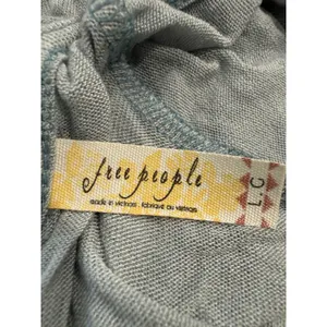 Free People Womens Surplice Wrap Top Dusty Blue Deep V-Neck‎ Long Sleeve Large thumbnail 3