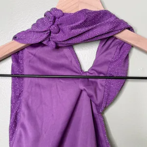 NWT Hello Molly Fabulous Spark Halter Glitter Maxi Dress Purple Women’s Size 8 thumbnail 10