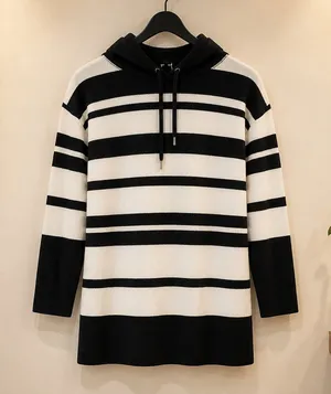 Lauren Active Ralph Lauren Women's Striped Long Sleeve Waffle Knit Hoodie thumbnail 1