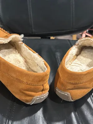 Plush-Lined Casual Moccasin Slippers in Camel Tan thumbnail 6