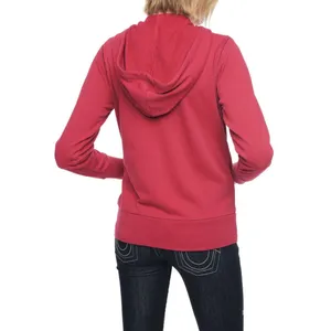 New Womens Designer True Religion Patch Hoodie Jacket Baseball Stitch Red XS NWT thumbnail 4