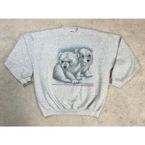 Tultex Vintage Polar Bear Cubs Ketchikan Alaska Graphic Sweatshirt Size XL thumbnail 2