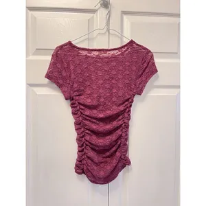 FREE PEOPLE Keep it simple lace baby‎ tee In Dramatic Orchid Pink purple NWT thumbnail 5