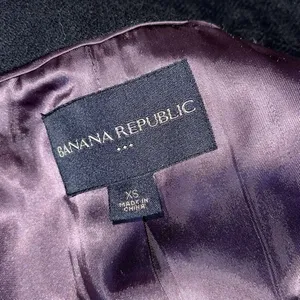 Banana Republic Womens Double Breasted Notch Collar Wool Blend Peacoat Black XS thumbnail 6