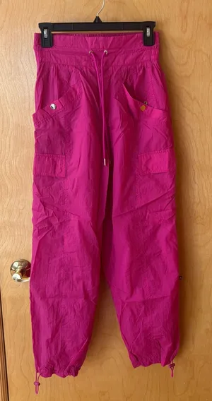 Athleta Alicia Keys Utility Pant Womens 0 Pink High Waist Cargo Jogger Nylon thumbnail 1