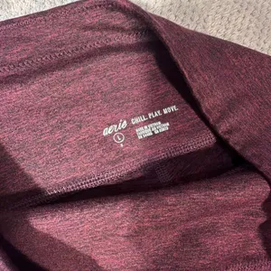 Aerie Chill Play Move Leggings Large Regular Burgundy Marled High Rise Pockets thumbnail 3