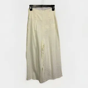 Topshop Women’s Pleated Front White Crop Wide-leg Pants Size US 2 Culottes thumbnail 5