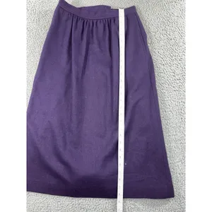 Evan-Picone Skirt Women 6 Purple Wool Blend‎ 28'' Midi Pockets Dark Academia Vtg thumbnail 3