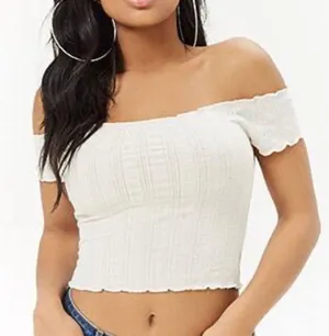 Forever 21 White Off-the-Shoulder Top thumbnail 1