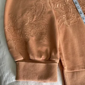 POL Women's Embroidered Design Faded Orange Brown Sweatshirt Size Large thumbnail 10