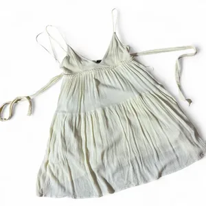 Paper Moon‎ Babydoll Tiered Rayon Dress Braided Empire Waist PD15573 Womens L thumbnail 1
