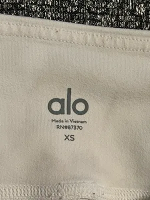 Womens XS Alo Yoga West Coast Laser Cut High Waisted Leggings- White thumbnail 9
