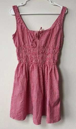 Sim and Sam Red Checkered Dress - Size Medium thumbnail 1