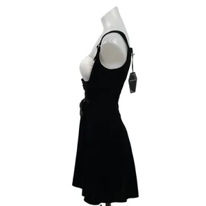 NEW Dolls Kill The Grave Girl Moonlit Maven Black Velvet A-Line Tank Dress XXS thumbnail 2