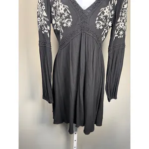 Francesca's Blue Rain Embroidered Boho Peasant Mini Dress‎ S Johnny Was Vibes thumbnail 6