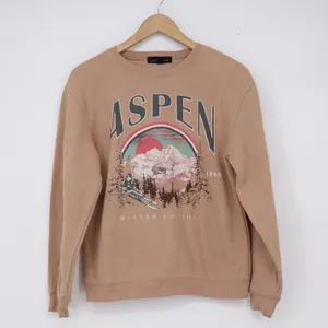 Social Scene Aspen Ski Resort Winter Edition Graphic Sweatshirt Tan XS thumbnail 2