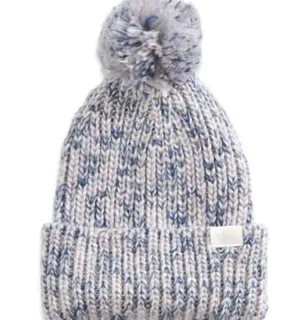 The North Face Cozy Chunky Beanie Knit Cuffed Hat Gray Multicolor NEW thumbnail 6