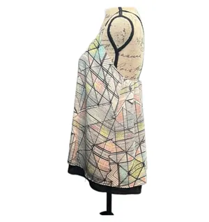Geometric Pastel Sleeveless Flowy Tank Multiple Size L thumbnail 4