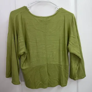 Vintage Worthington green soft knit rayon‎ wide sleeve cropped sweater large thumbnail 6