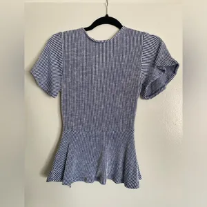 Cute peplum top Blue thumbnail 2