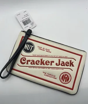 Coach Large Wristlet Leather Cracker Jack’s New With Tags novelty Pouch thumbnail 1
