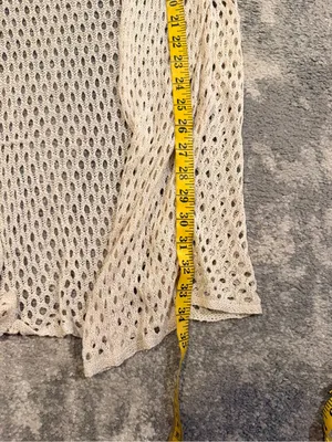 Earthbound Cream Crochet Open-Front Women's Sweater Cardigan thumbnail 6