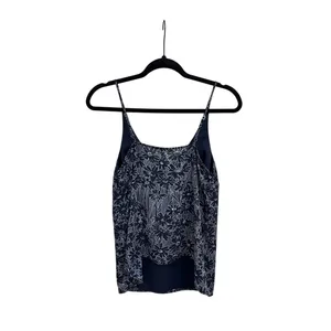 Banana Republic Spaghetti Strap Tank Camisole Floral Navy White Top Size XS thumbnail 2