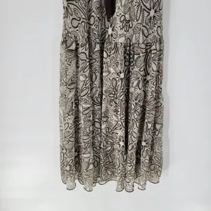 Connected Apparel Womens Dress 12 Brown Floral Sleeveless Drop Waist Midi Flowy‎ thumbnail 4